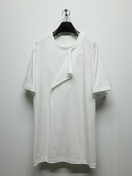 Ground Y�����饦��ɥ磻/30-/COTTON JERSEY LICKING SHOUR SLEEVED T/OFF WHITE