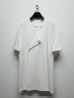 Ground Y�����饦��ɥ磻/30-/COTTON JERSEY LICKING SHOUR SLEEVED T/OFF WHITE