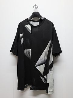 Ground Y�����饦��ɥ磻/JERSEY GEOMETRIC+30-/COTTON JERSEY SHORT SLEEB T-SHIRT/WHITEBLACK