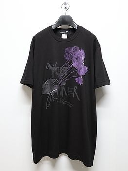 Ground Y�����饦��ɥ磻/20/- JERSEY ROSE AND HANDS T-SHIRT/BLACK