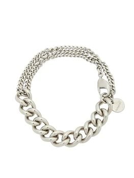 Ground Y�����饦��ɥ磻/BRASS DOUBLE CHAIN BRACELET/SILVER