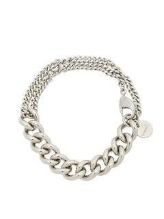 Ground Y�����饦��ɥ磻/BRASS DOUBLE CHAIN BRACELET/SILVER