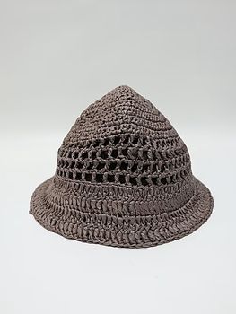 Ground Y�����饦��ɥ磻/PAPER YARN CROCHET HAT/GREY