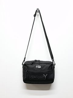 Ground Y�����饦��ɥ磻/NEWERA SHOULDER POUCH L GY LOGO BLK WHT/BLACK
