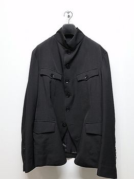 Ground Y�����饦��ɥ磻/W/GABARDINE STAND COLLAR JACKET MENS/BLACK