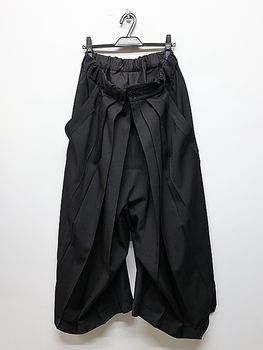 Ground Y�����饦��ɥ磻/W/GABARDINE HAKAMA PANTS/BLACK
