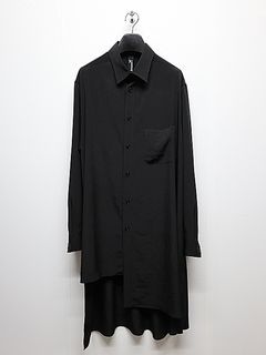Ground Y�����饦��ɥ磻/TA/PE CREPE DE CHINE ASYMMETRY SHIRT/BLACK