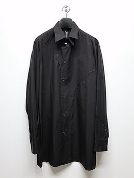 Ground Y�����饦��ɥ磻/100/2 COTTON BROAD FRONT EDGE CURVED SHIRT/BLACK