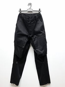Ground Y�����饦��ɥ磻/20 KATSURAGI ZIPPER JODHPURS CARGO PANTS/BLACK