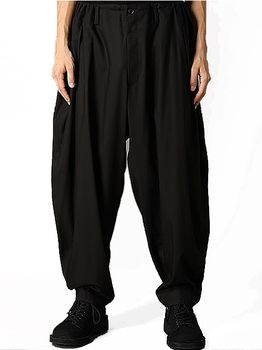 �㴰���Ground Y�����饦��ɥ磻/TR TWILL SIDE CURVE PANTS/BLACK