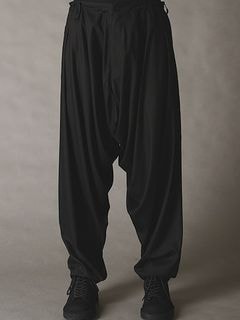 Ground Y�����饦��ɥ磻/TR TWILL WIDE LEG PANTS/BLACK