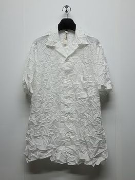 Ground Y�����饦��ɥ磻/PE SPUNLAWN OPEN COLLAR BACK GATHER SHIRT/WHITE