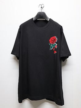 Ground Y�����饦��ɥ磻/26/- JERSEY ROSE T-SHIRT/BLACK