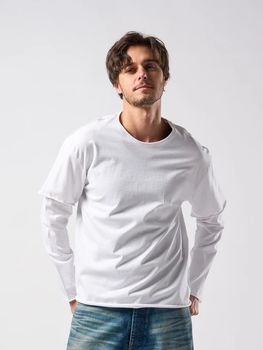�㴰���wjk�����֥른��������/layered cut-off L/S/WHT