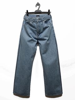 LAD MUSICIAN����å� �ߥ塼�������/12oz BLEACH DENIM STRAIGHT PANTS/FADE BLUE