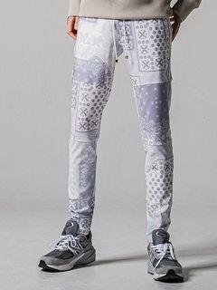 (ͽʡ34ͽ/39TH RESOUND CLOTHINGꥵɥ/SUPER TIGHT TAPERD Johnson LINE PT/BANDANAGREY