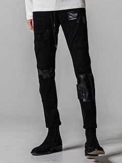 (ͽʡ23ͽ/39TH RESOUND CLOTHINGꥵɥ/regular taperd MICK DENIM JERSEY/BKREMAKE