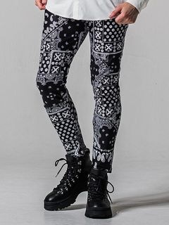 (ͽʡ34ͽ/39TH RESOUND CLOTHINGꥵɥ/TIGHT TAPERD CHRIS EASY TUCK PANTS/BANDANABK