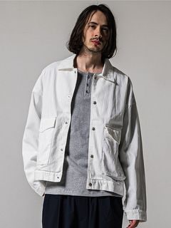 (ͽʡ34ͽ/39TH RESOUND CLOTHINGꥵɥ/LDENIM AG flight jk/WHITE