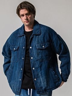 (ͽʡ34ͽ/39TH RESOUND CLOTHINGꥵɥ/Indigo linen jack shirts/DIND