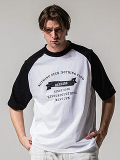 (ͽʡ45ͽ/39TH RESOUND CLOTHINGꥵɥ/college raglan OVER TEE/WHBK