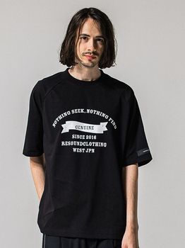 RESOUND CLOTHING���ꥵ����ɥ���������/college raglan OVER TEE/BLACK