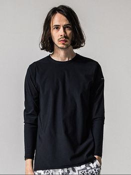 RESOUND CLOTHING���ꥵ����ɥ���������/LOOSE FIT nylon longsleave Tee/BLACK.