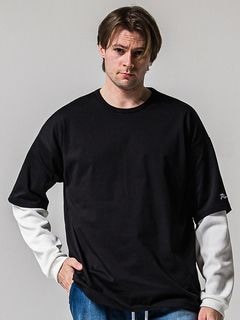 (ͽʡ23ͽ/39TH RESOUND CLOTHINGꥵɥ/LOOSE FIT fake layered waffle longsleave/BKWH