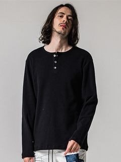 (ͽʡ12ͽ/39TH RESOUND CLOTHINGꥵɥ/WAFFLE HENRY/BLACK