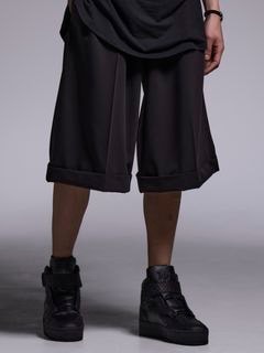 (ͽʡ45ͽ/kiryuyrik奦奦/T/R Gabardine 3/4 Wide Slacks/Black