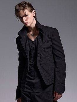 <����>kiryuyrik������奦����奦/Denim Napoleon Blouson/Black