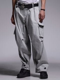 (ͽ���ʡ�4��5������ͽ��/kiryuyrik������奦����奦/Denim Cargo Pants/Gray