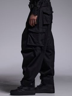 (ͽ���ʡ�4��5������ͽ��/kiryuyrik������奦����奦/Denim Cargo Pants/Black