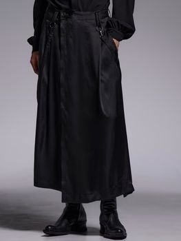 kiryuyrik������奦����奦/Vintage Stain Skirt Suspender Slacks/Black