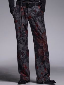 kiryuyrik������奦����奦/Gray Flora Gabardine Wide Slacks/Gray