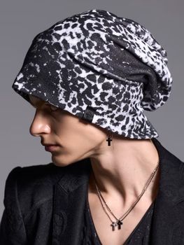 kiryuyrik������奦����奦/Leopard Pile Jersey Cap/Black&Gray