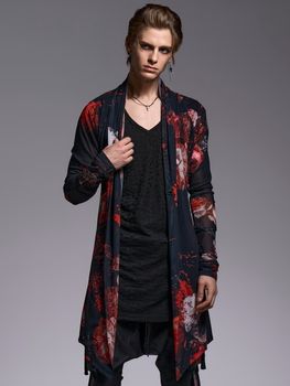 kiryuyrik������奦����奦/Flora Mesh Dolman Sleeve Cardigan/Black