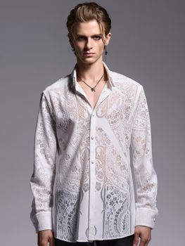 (ͽ���ʡ�6��7������ͽ��/kiryuyrik������奦����奦/CROSS-Lace Shirt/White