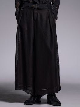 (ͽ���ʡ�6��7������ͽ��/kiryuyrik������奦����奦/KARAMI Wide Tuck Slacks/Black