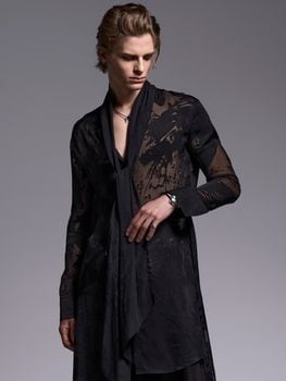 (ͽ���ʡ�7��8������ͽ��/kiryuyrik������奦����奦/Sahadow Butterfly Opal Stoal Flare Shirt/Black
