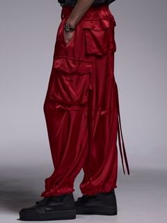 (ͽʡ78ͽ/kiryuyrik奦奦/Satin Cargo Pants/Red