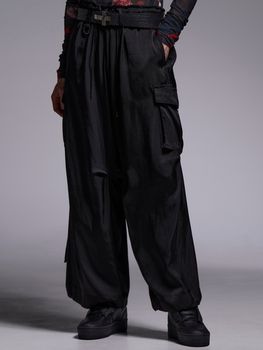 (ͽ���ʡ�7��8������ͽ��/kiryuyrik������奦����奦/Satin Cargo Pants/Black