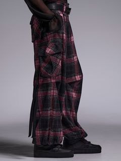 (ͽʡ78ͽ/kiryuyrik奦奦/Pink Check Twill Cargo Pants/Black&Pink