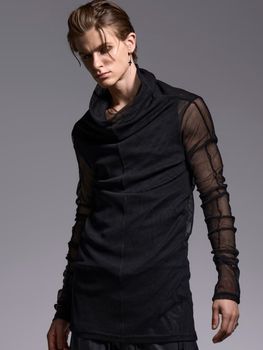(ͽ���ʡ�7��8������ͽ��/kiryuyrik������奦����奦/Mesh Loose High Neck/Black