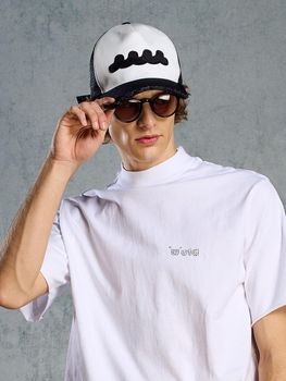 wjk�����֥른��������/muta ����ܥ졼����� wave cut-off mesh cap/black �� white
