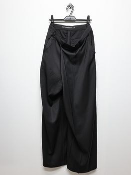 JULIUS����ꥦ��/VISCOSE/SLUB WOOL TWILL TROUSERS1/BLACK