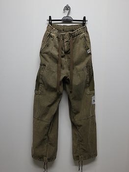 Maison MIHARA YASUHIRO���᥾�� �ߥϥ�䥹�ҥ�/SULFUR DYED BACK SATIN DAMAGED CARGO PT/DK.GREEN