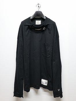 Maison MIHARA YASUHIRO���᥾�� �ߥϥ�䥹�ҥ�/Jersey Stitch THERMAL COMBINED LS TEE/BLACK