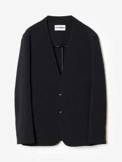 (ͽ���ʡ�8��9������ͽ��/ATTACHMENT�������å�����/PE STRETCH DOUBLE CLOTH COLLARLESS JACKET/BLACK