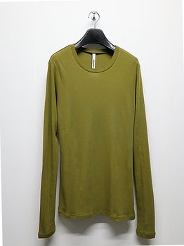ATTACHMENT�������å�����/BRUSHED YARN SMOOTH SLIM FIT L/S TEE/D.YELLOW